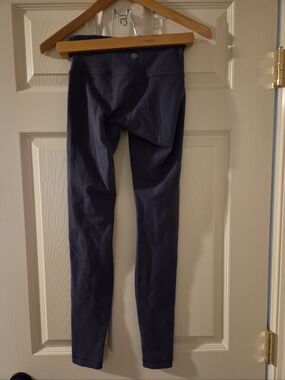 Lululemon Wunder Under Leggings Mid-Rise Size 6 (Approx) Storm Blue